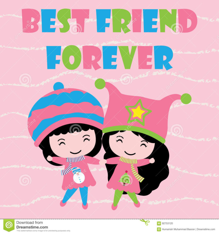10 Best Cute Wallpaper For Girls FULL HD 1920×1080 For PC Background 2024 free download two cute girls on pink striped background cartoon kid postcard 748x800