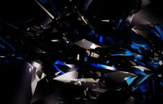 black, dark, abstract, 3d, shards, glass, blue, bright wallpapers hd