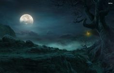 dark fantasy forest | full moon in the forest fantasy wallpaper